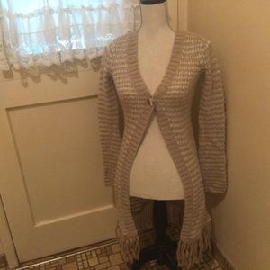 Cute Knit Cardigan beige and white Sweater by Decree